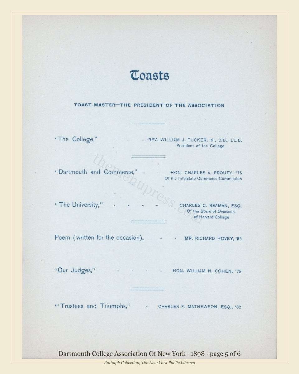 Vintage menu — page 5 of 6