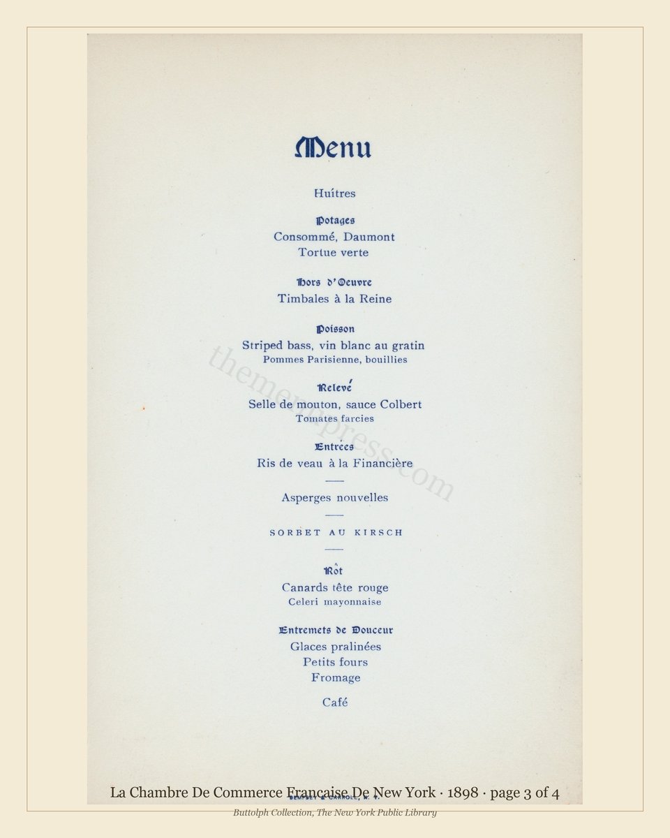Vintage menu — page 3 of 4