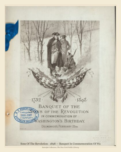 Sons Of The Revolution · 1898 — Banquet In Commemoration Of Wa