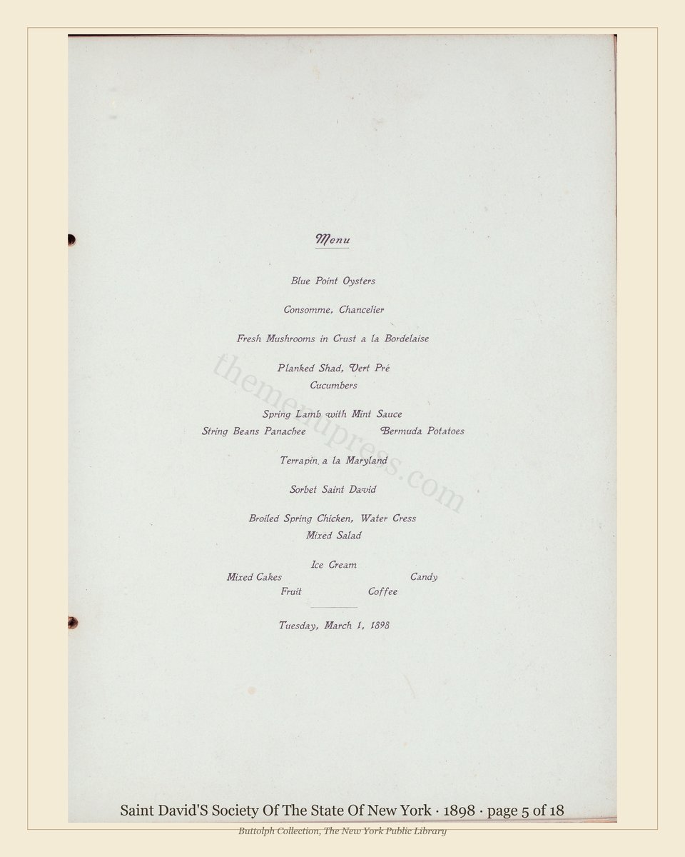 Vintage menu — page 5 of 17