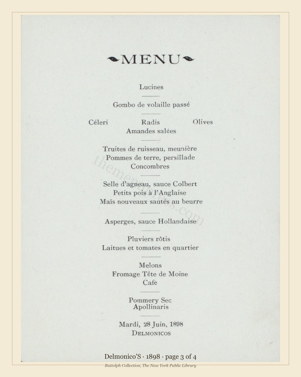 Vintage menu — page 3 of 4