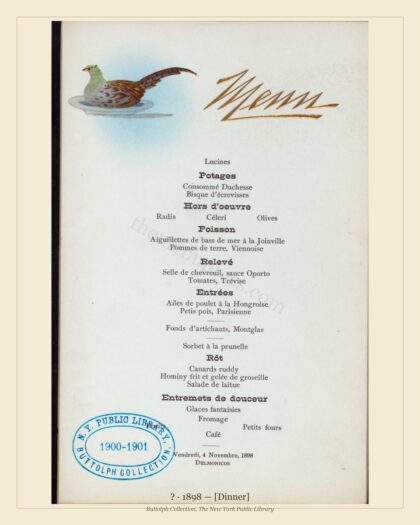 ? · 1898 — [Dinner]