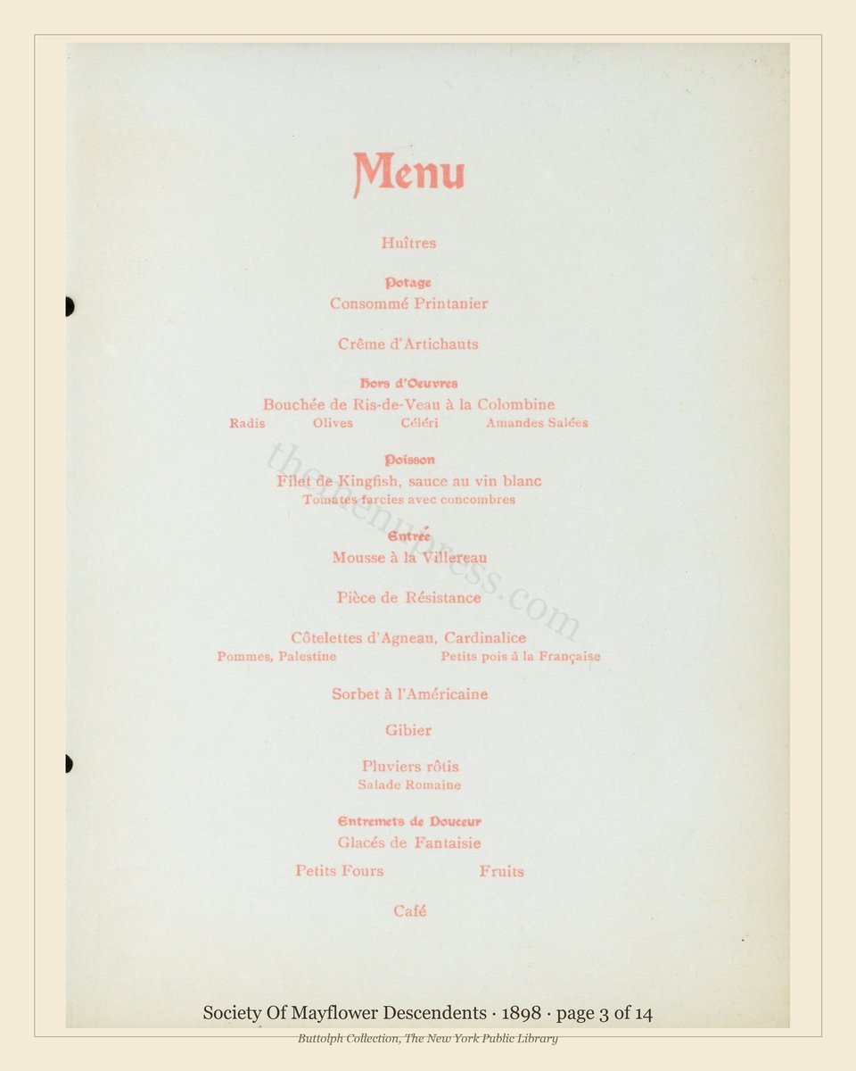 Vintage menu — page 3 of 14