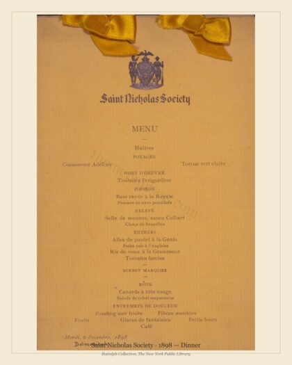 Saint Nicholas Society · 1898 — Dinner