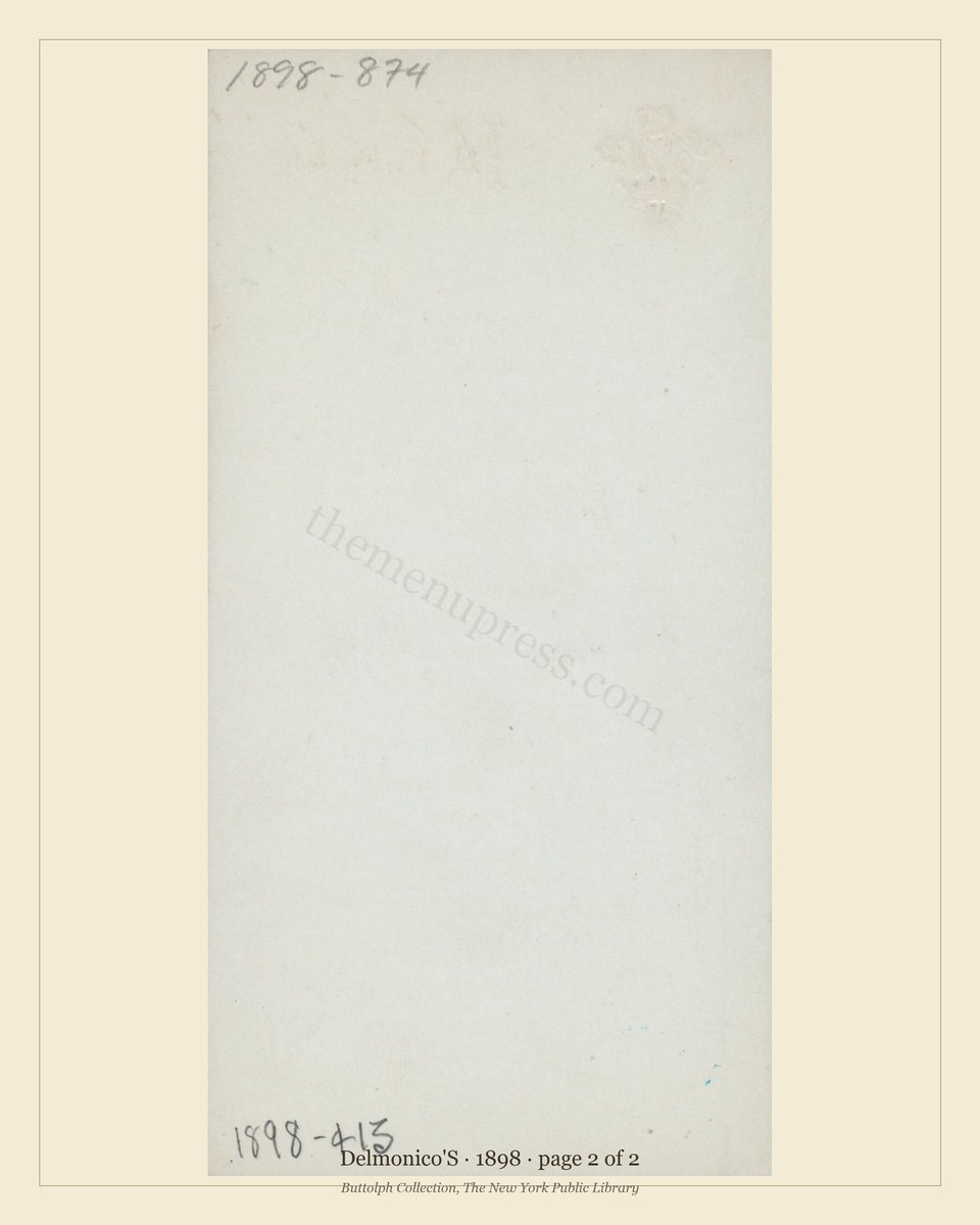 Vintage menu — page 2 of 2