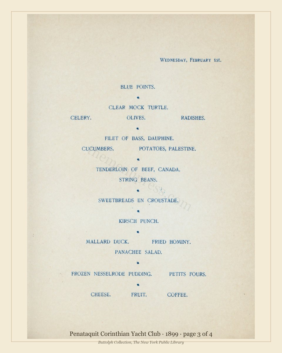 Vintage menu — page 3 of 4