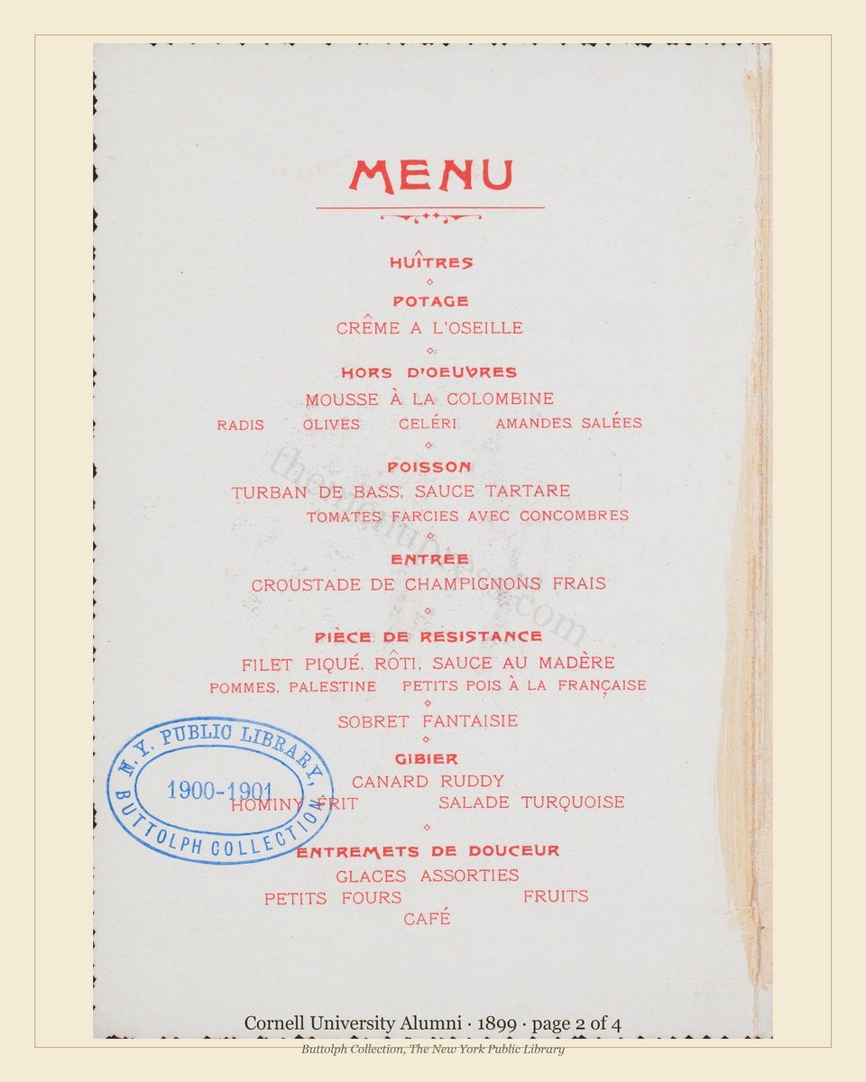 Vintage menu — page 2 of 4