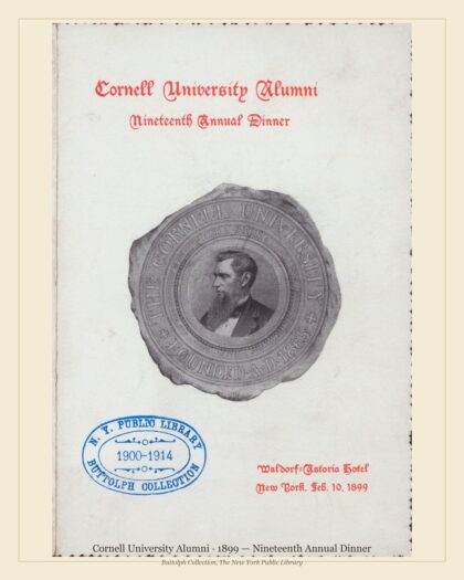 Cornell University Alumni · 1899 — Nineteenth Annual Dinner