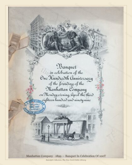 Vintage menu preview — 1899 Vintage Banquet Menu — Manhattan, Manhattan Gilded Age Banquet (Complete 4-