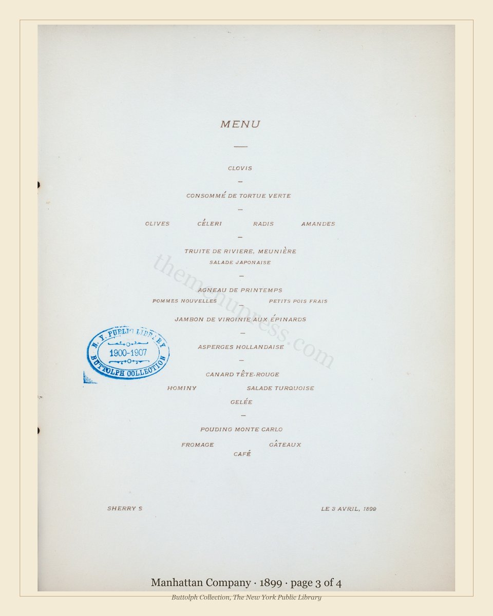 Vintage menu — page 3 of 4