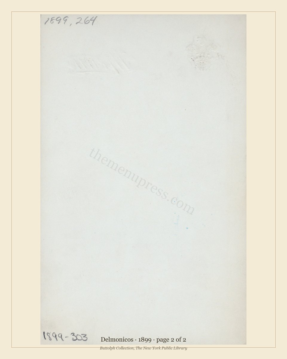 Vintage menu — page 2 of 2