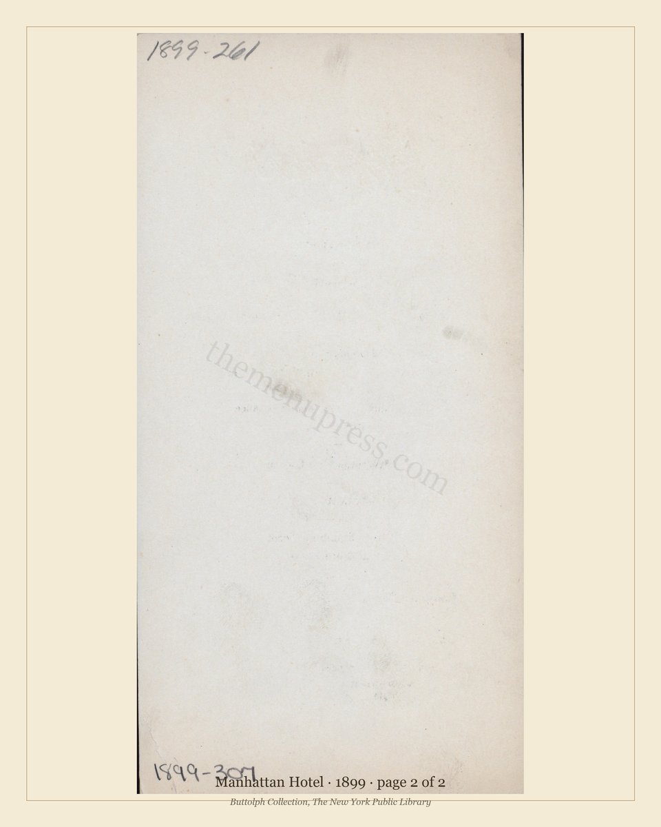 Vintage menu — page 2 of 2