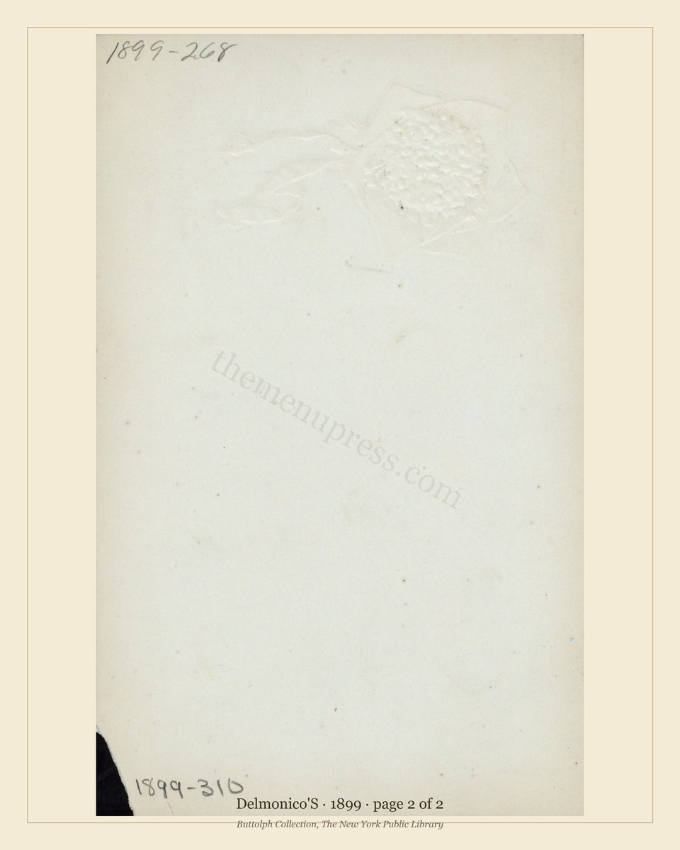 Vintage menu — page 2 of 2