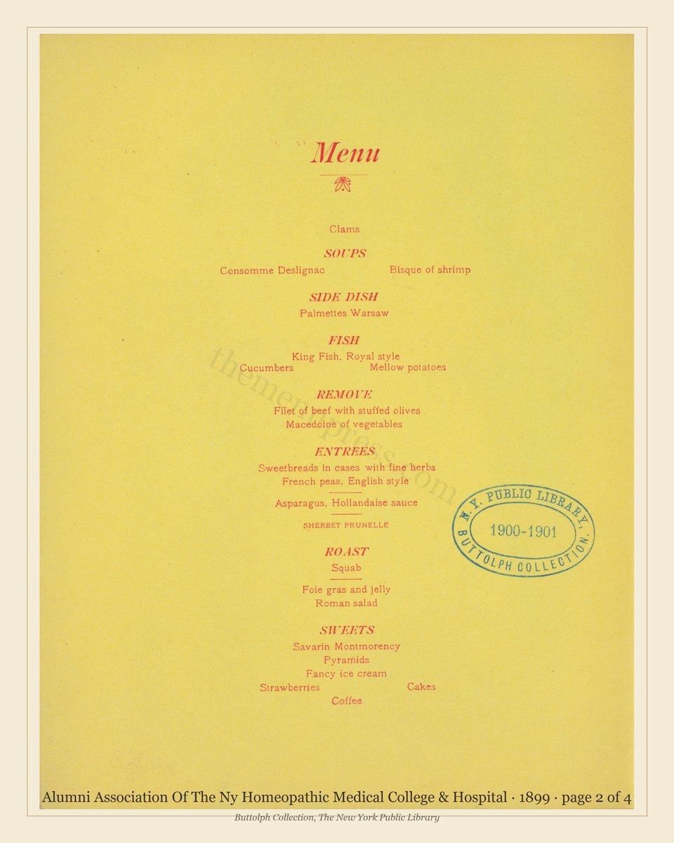 Vintage menu — page 2 of 4