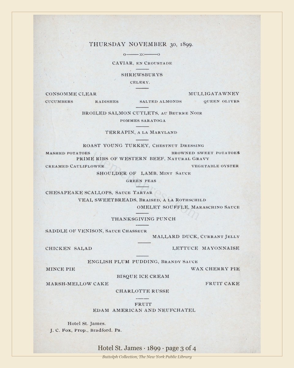 Vintage menu — page 3 of 4