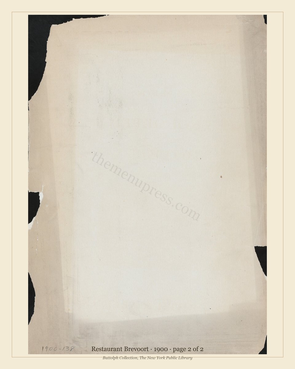 Vintage menu — page 2 of 2