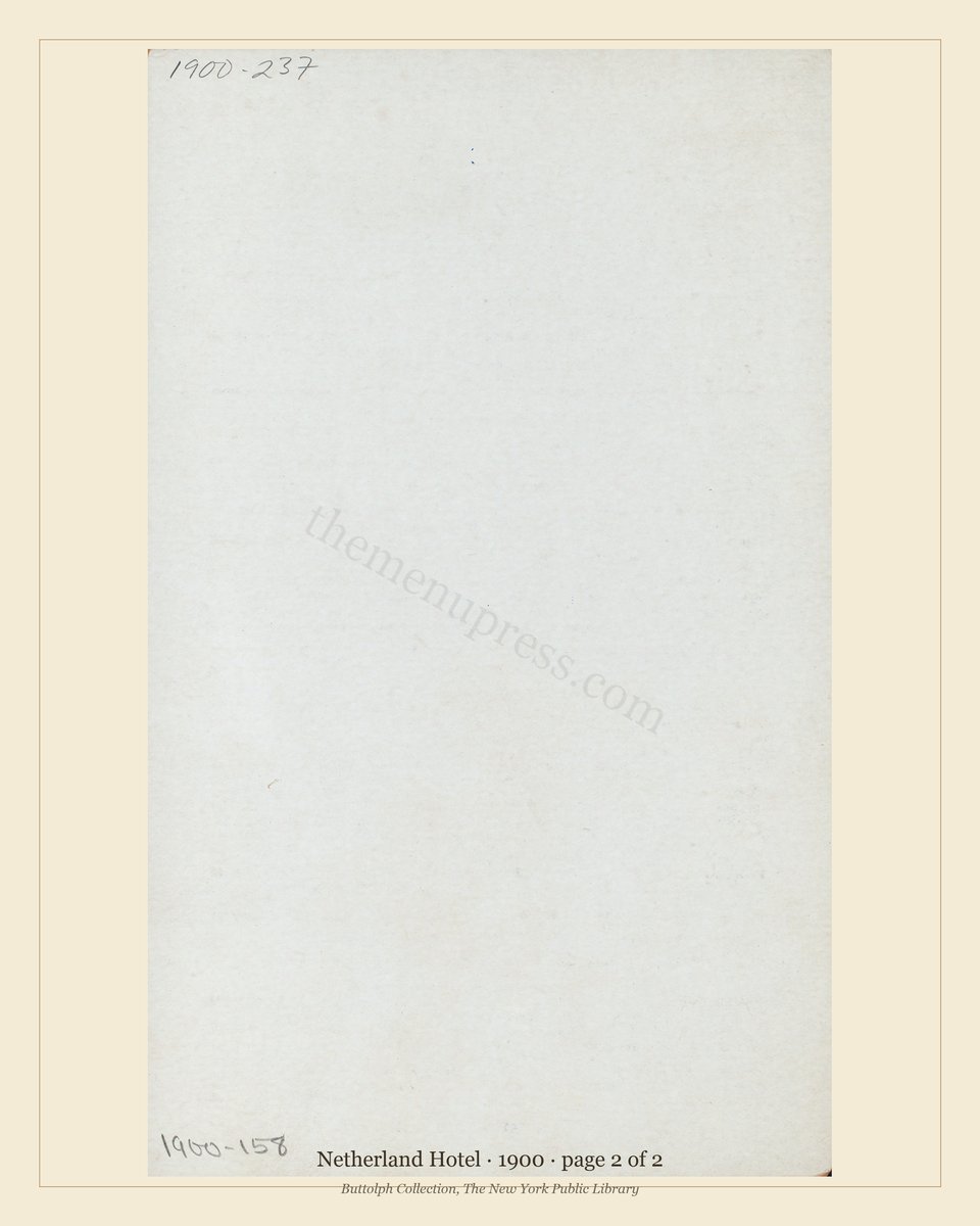 Vintage menu — page 2 of 2