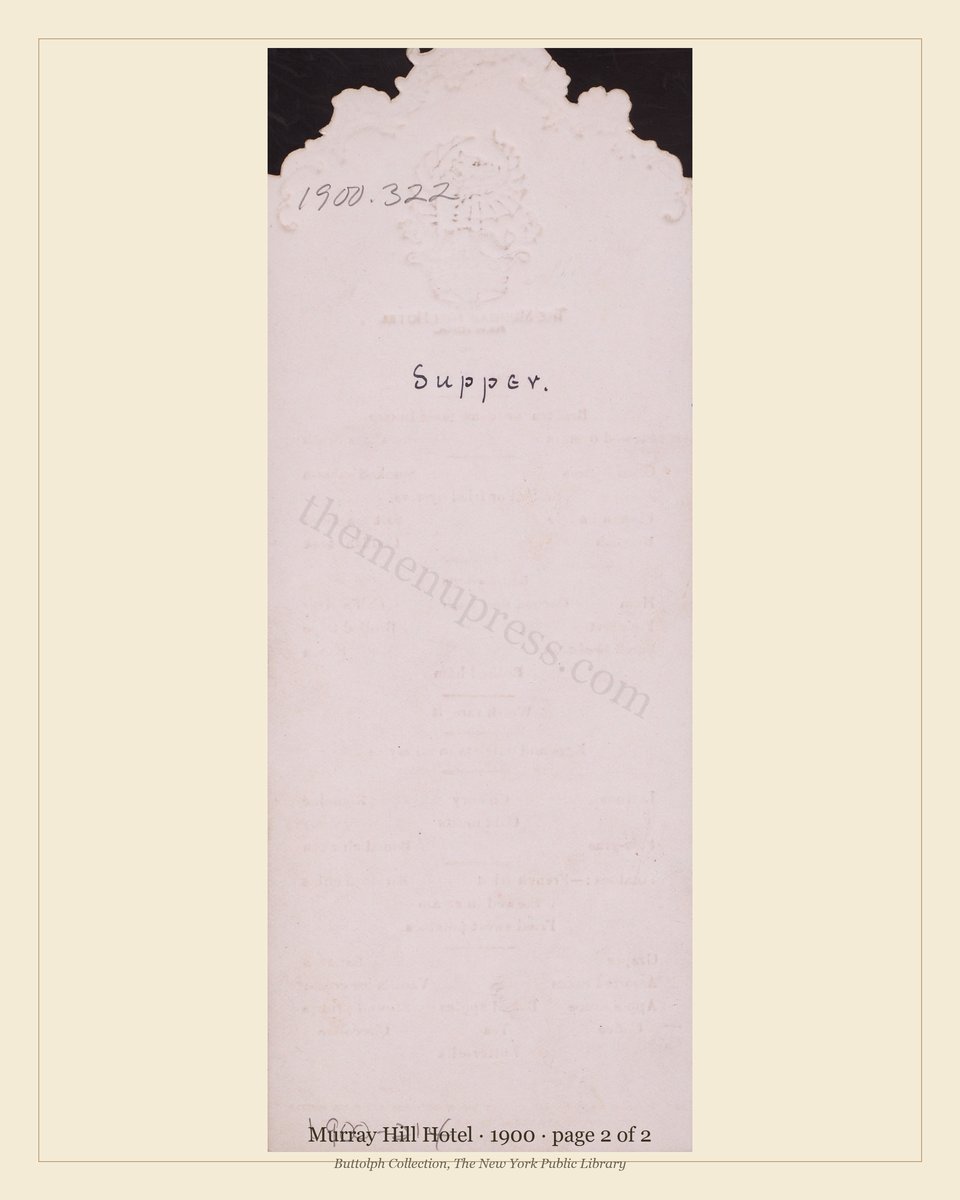 Vintage menu — page 2 of 2