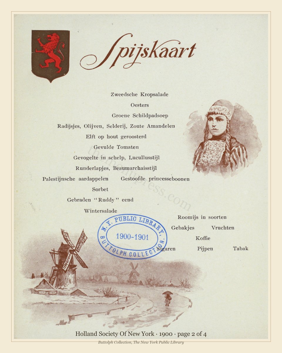 Vintage menu — page 2 of 3
