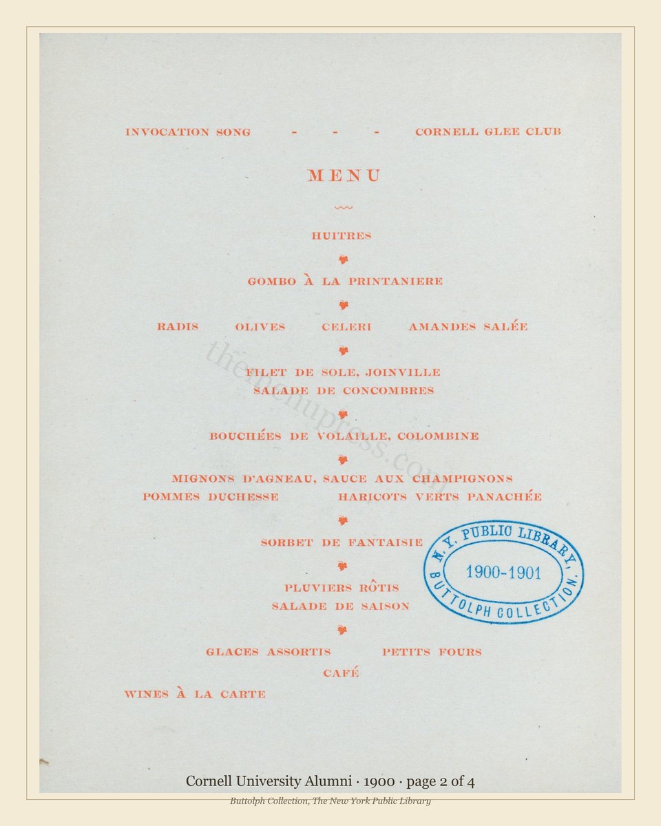 Vintage menu — page 2 of 4