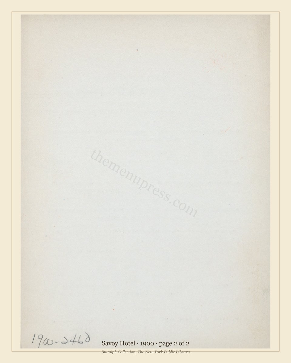 Vintage menu — page 2 of 2
