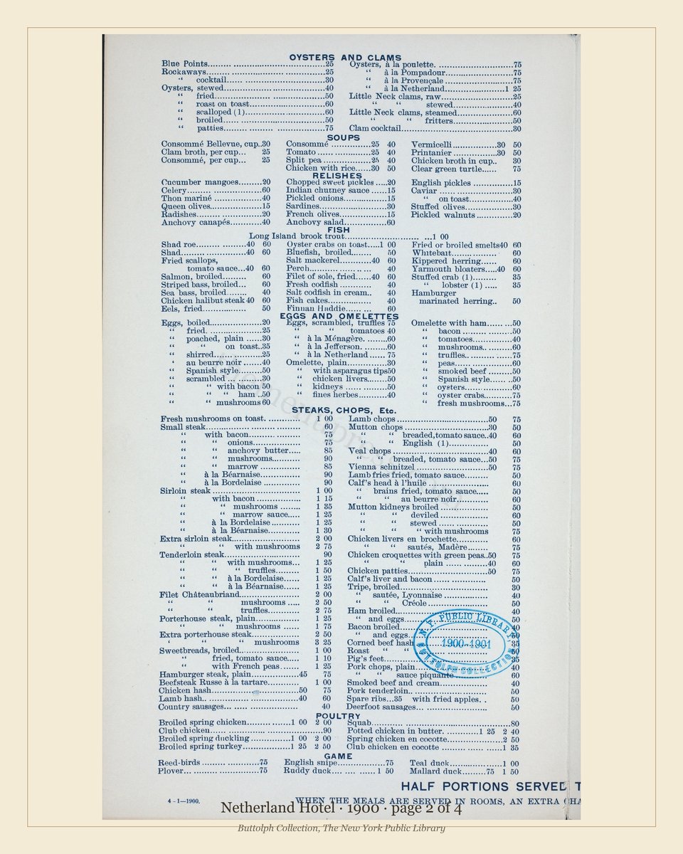 Vintage menu — page 2 of 4