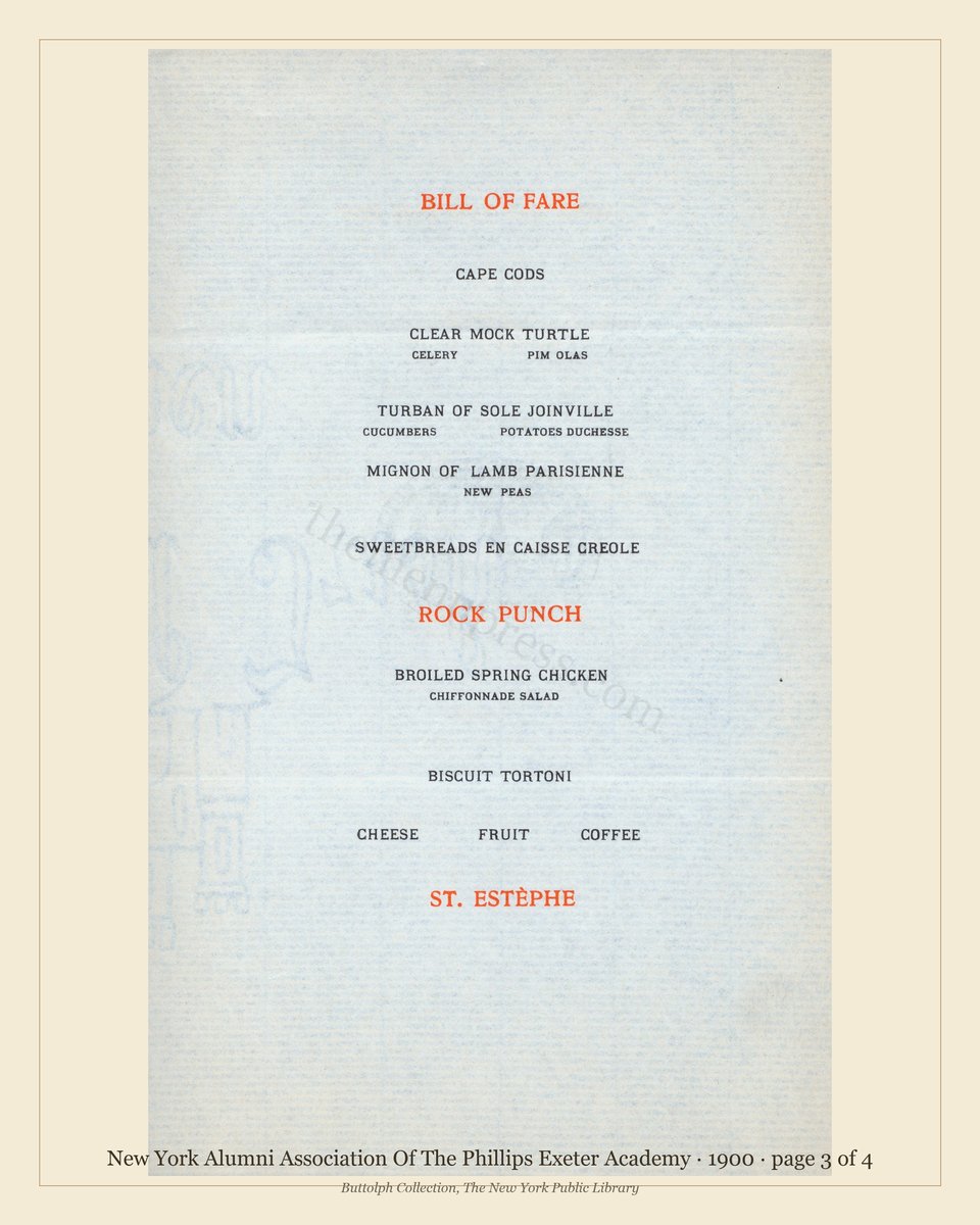 Vintage menu — page 3 of 4
