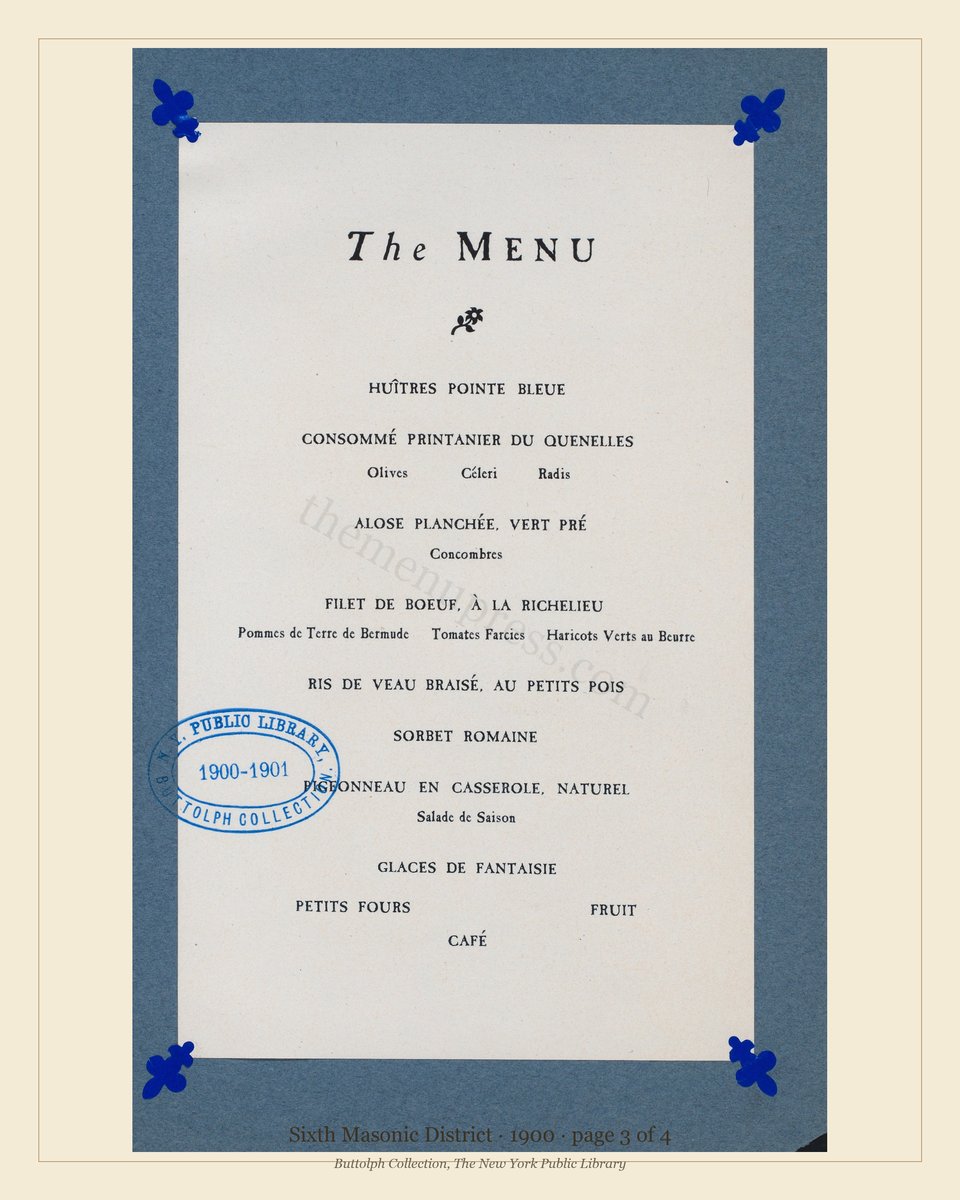 Vintage menu — page 3 of 4