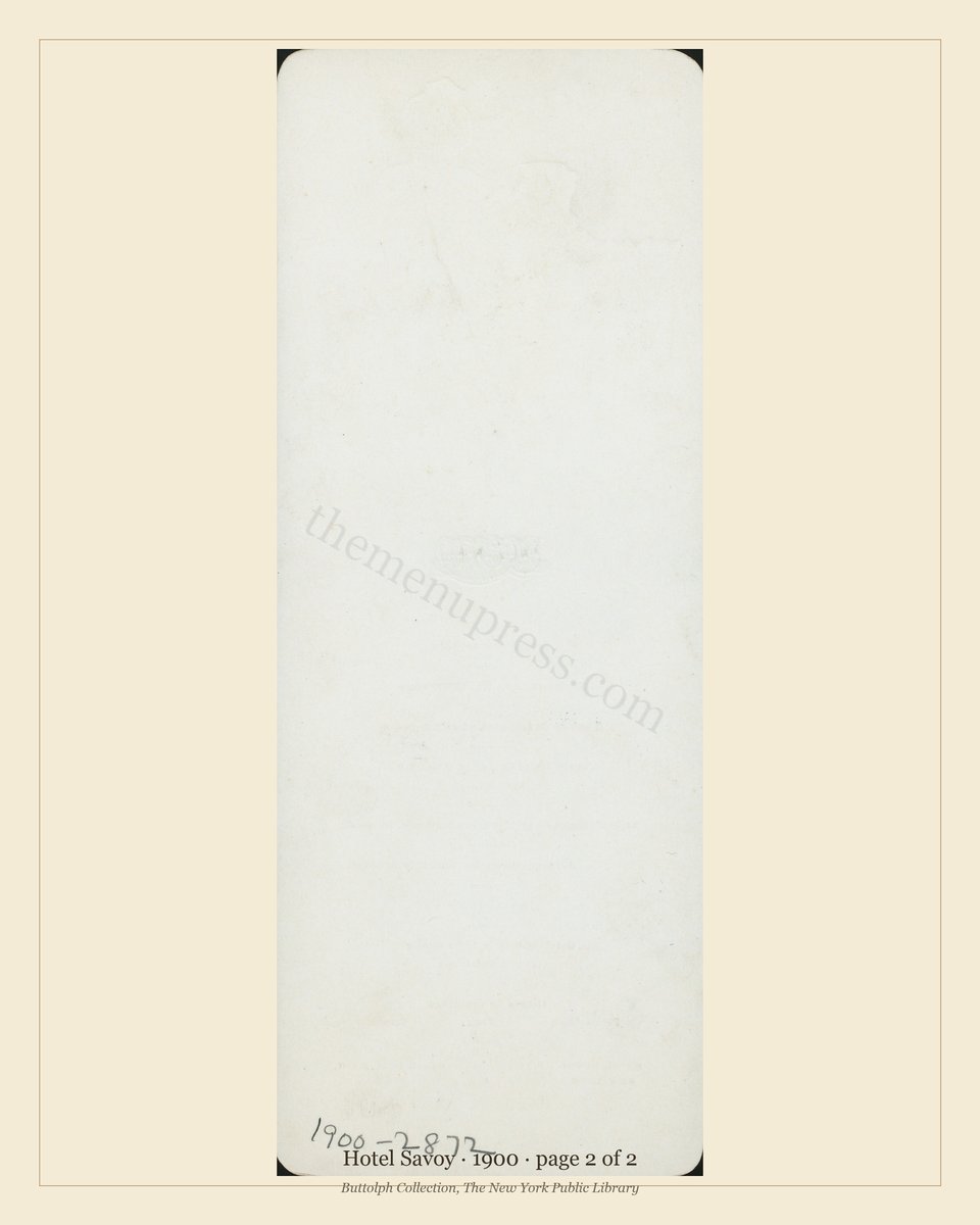 Vintage menu — page 2 of 2