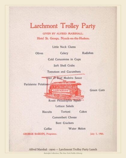 Alfred Marshal · 1900 — Larchmont Trolley Party Lunch