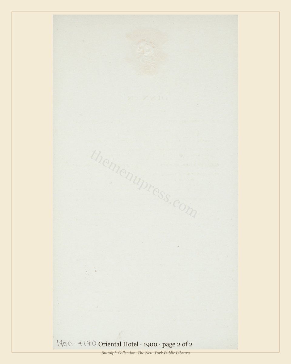 Vintage menu — page 2 of 2