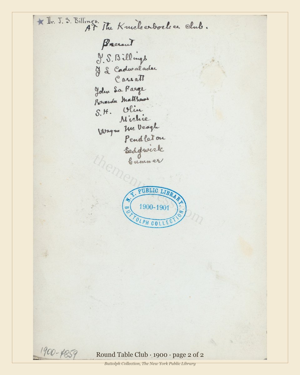 Vintage menu — page 2 of 2