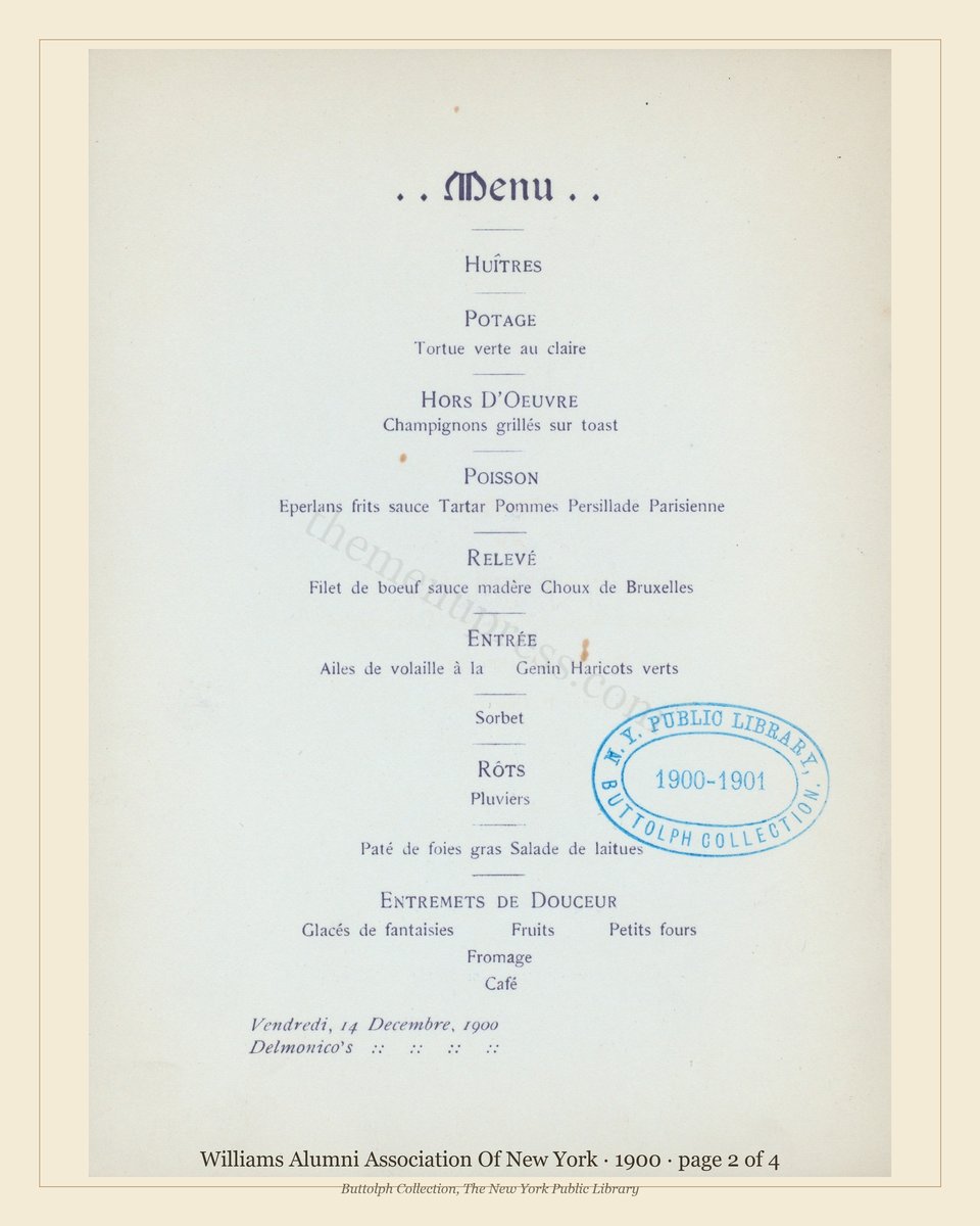 Vintage menu — page 2 of 4