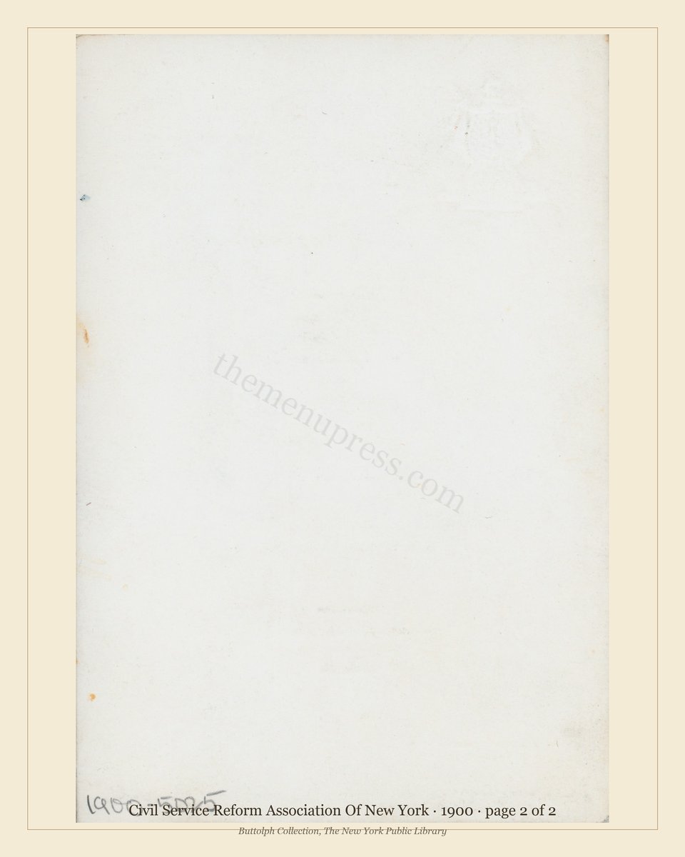 Vintage menu — page 2 of 2