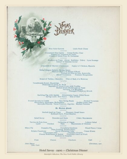 Hotel Savoy · 1900 — Christmas Dinner