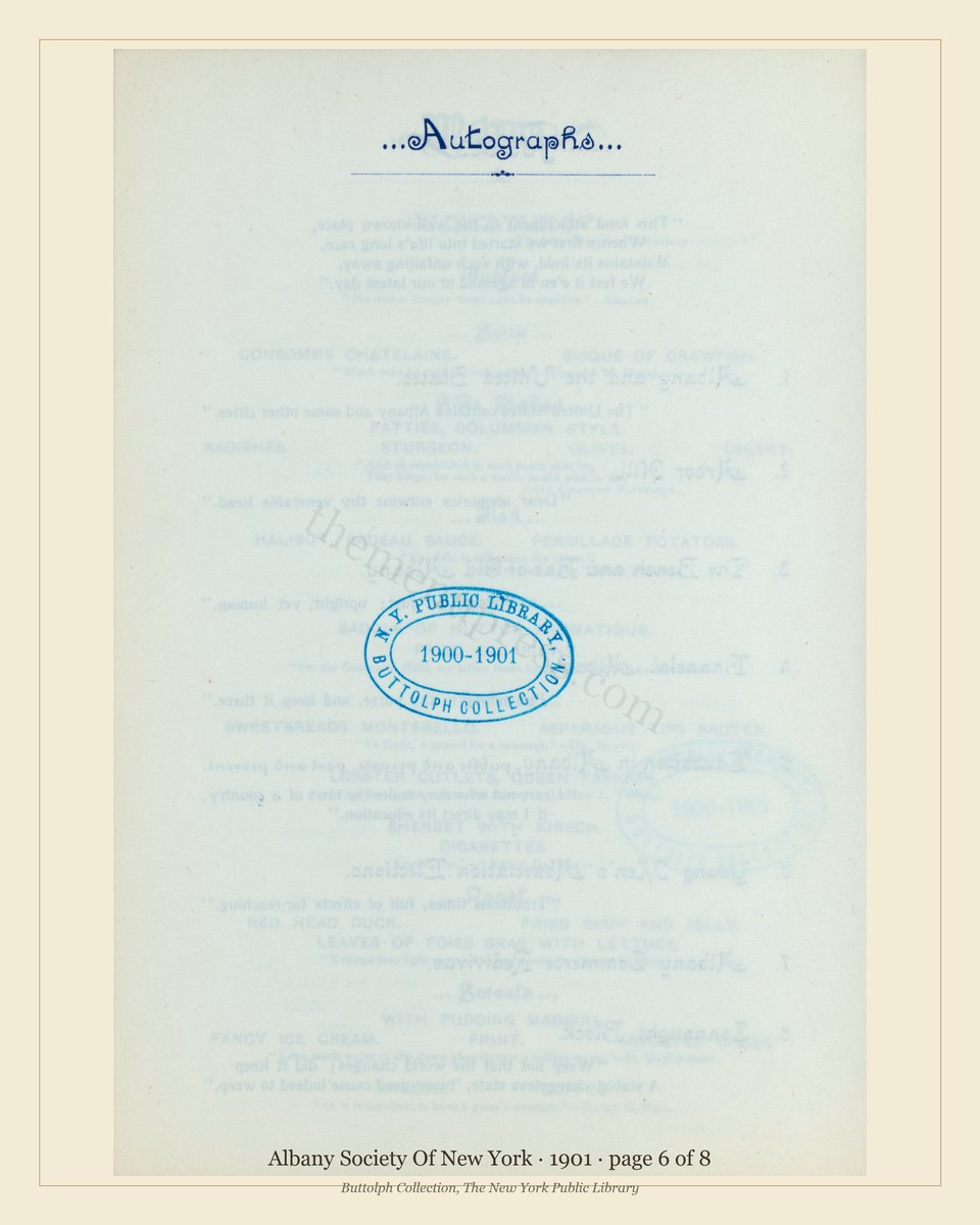 Vintage menu — page 6 of 8