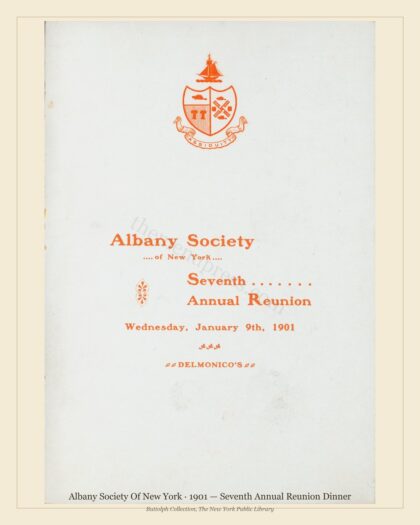 Albany Society Of New York · 1901 — Seventh Annual Reunion Dinner