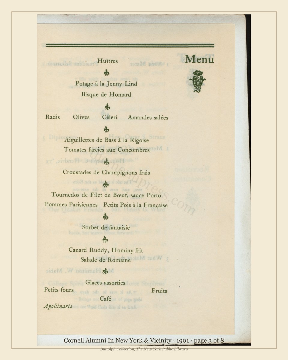 Vintage menu — page 3 of 8