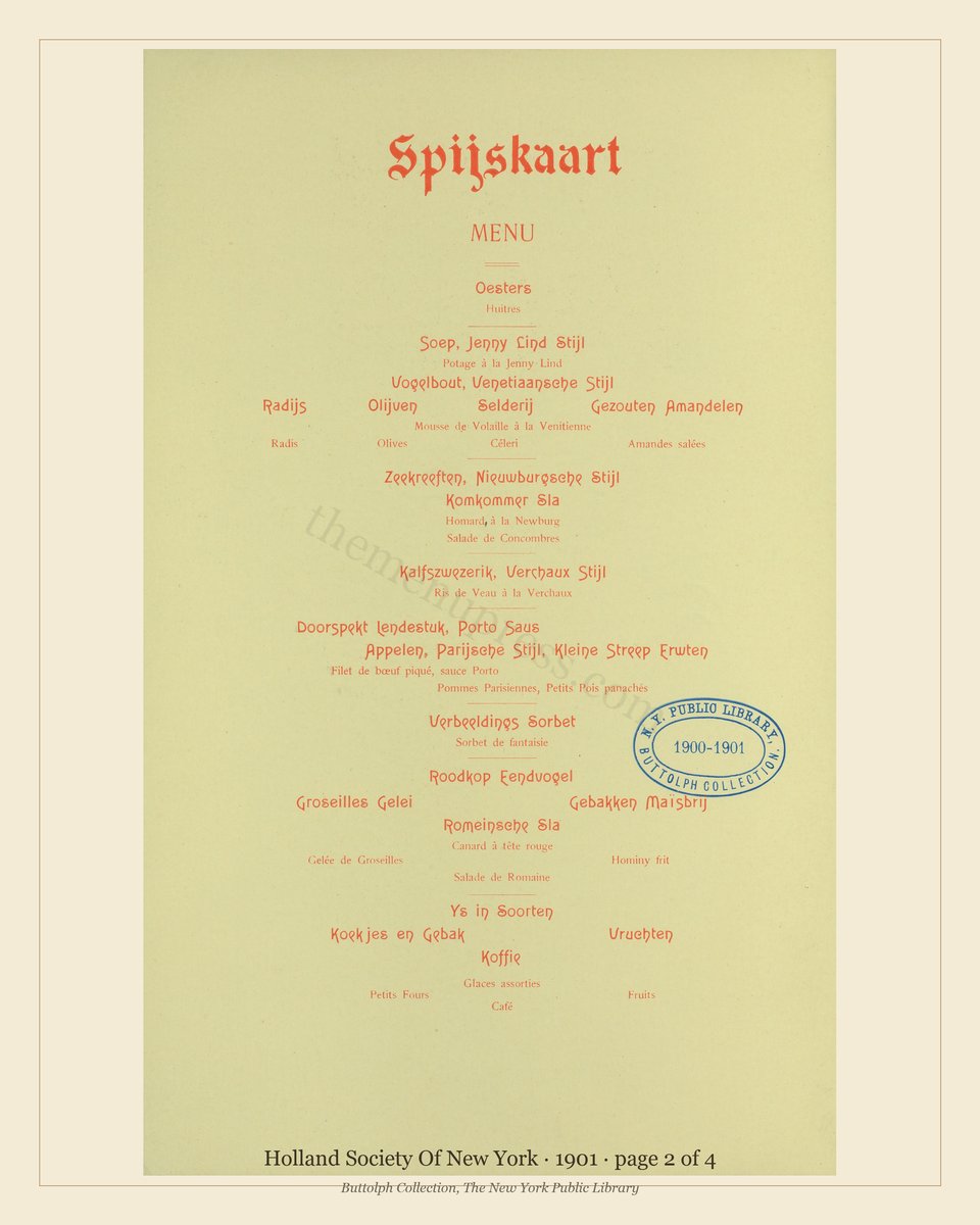 Vintage menu — page 2 of 4