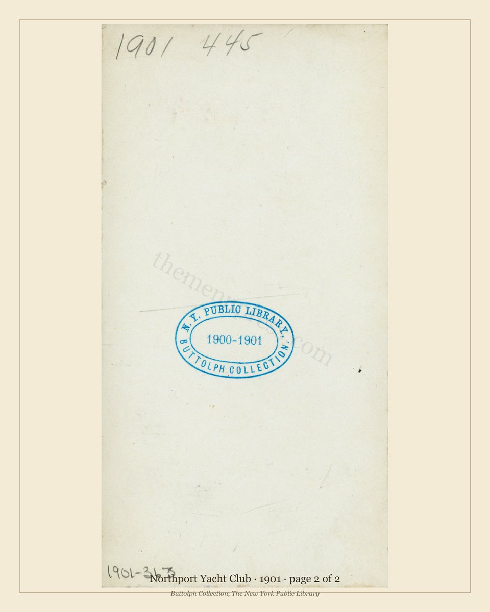 Vintage menu — page 2 of 2