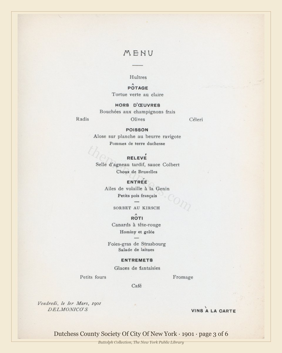 Vintage menu — page 3 of 6