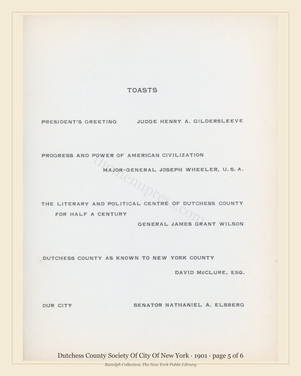 Vintage menu — page 5 of 6