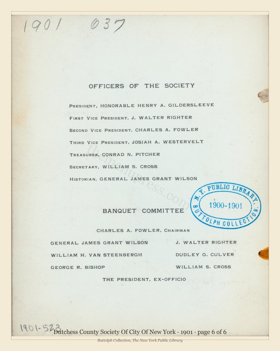 Vintage menu — page 6 of 6