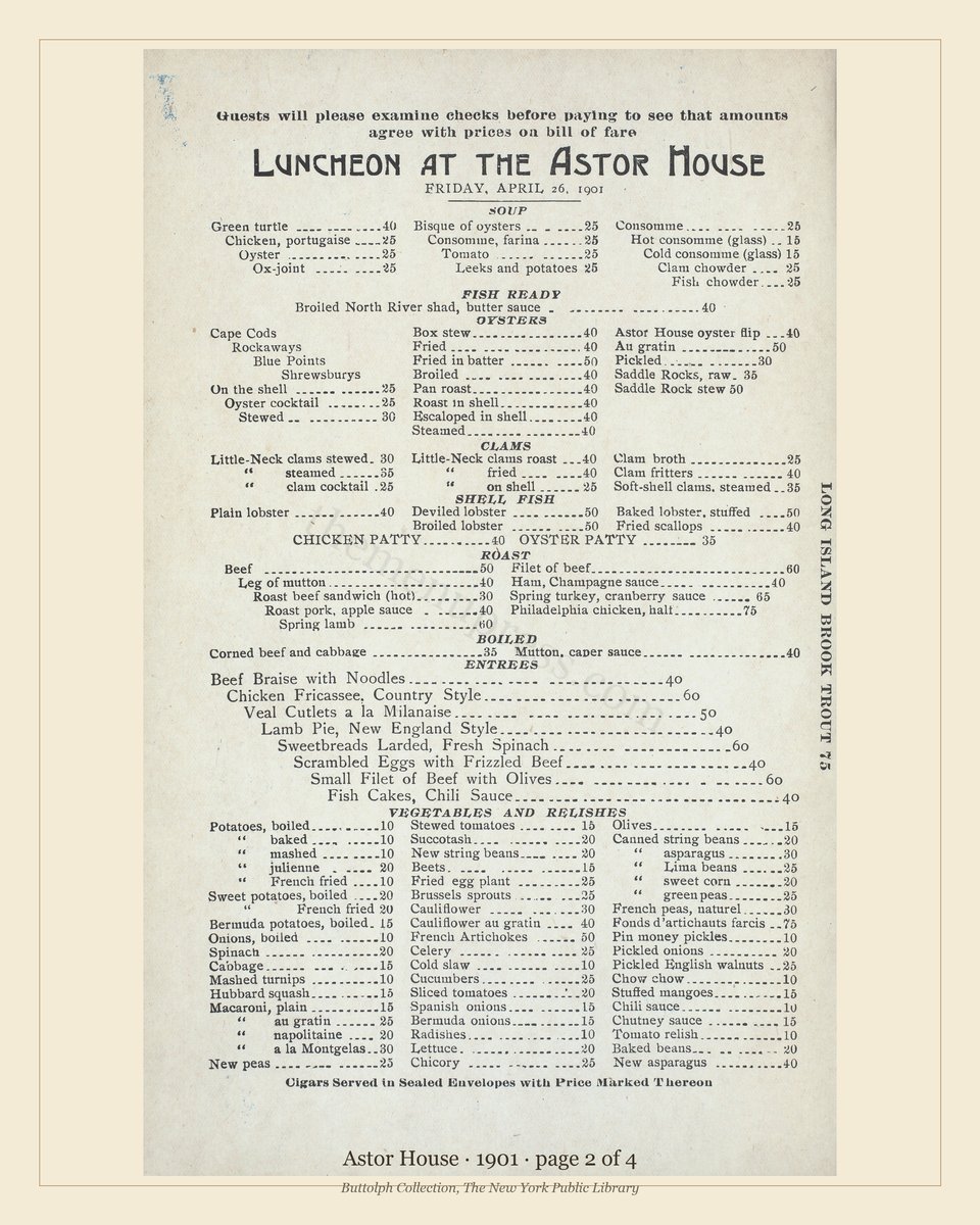 Vintage menu — page 2 of 4