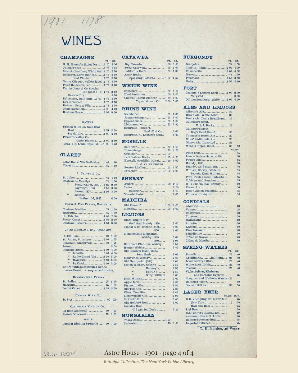 Vintage menu — page 4 of 4