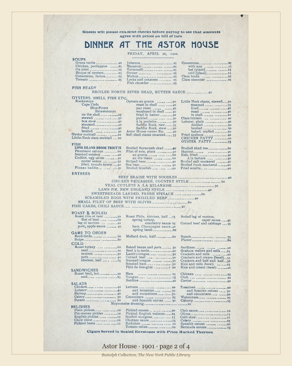Vintage menu — page 2 of 4