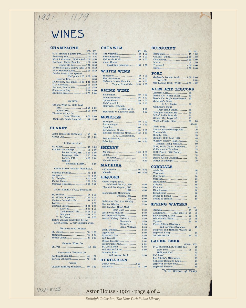 Vintage menu — page 4 of 4