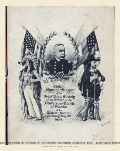 Vintage menu preview — 1905 Vintage Dinner Menu — New York Society of the Order of the Fou, Manhattan G