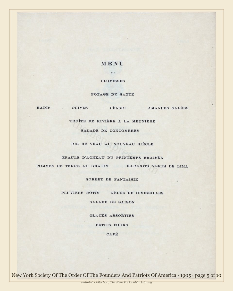 Vintage menu — page 5 of 10