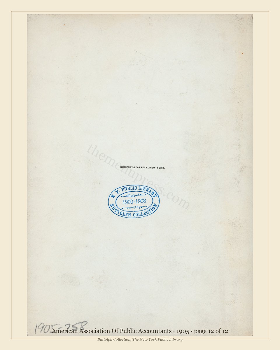 Vintage menu — page 12 of 12